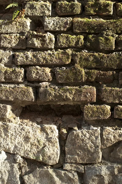 Oude bakstenen en stenen muur — Stockfoto