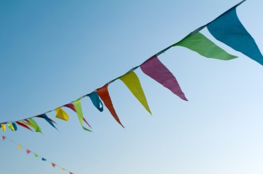 Multicolored striped flags