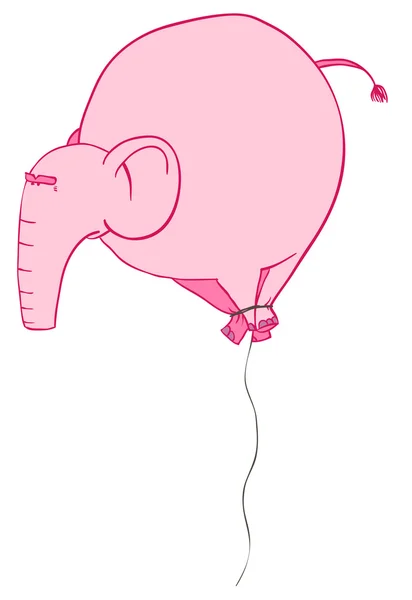 Pink Elephant, a ball on a string — Stock Vector