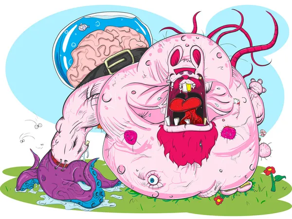 粉红色的怪物 — 图库矢量图片