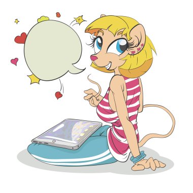 Mouse and Tablet Computer clipart