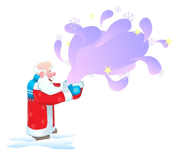 Le Père Noël et l'oiseau bleu — Image vectorielle