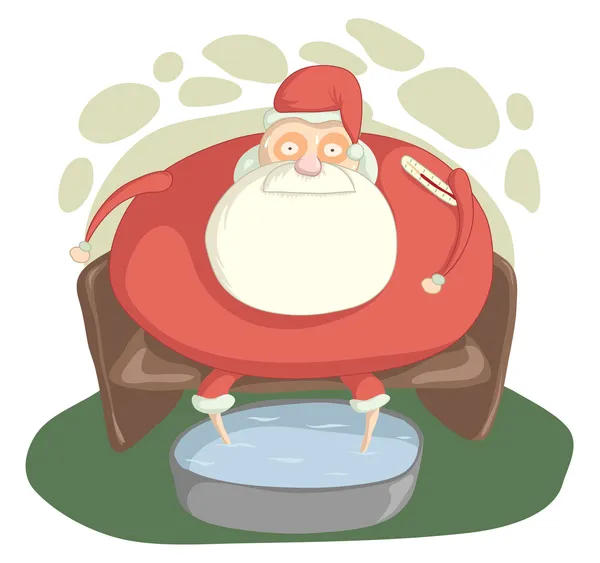 Père Noël malade — Image vectorielle