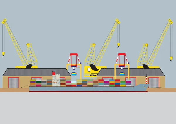 Πλοίο εμπορευματοκιβωτίων — Διανυσματικό Αρχείο