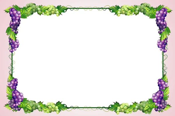 Decorative grapes border with place for text — Stock Vector