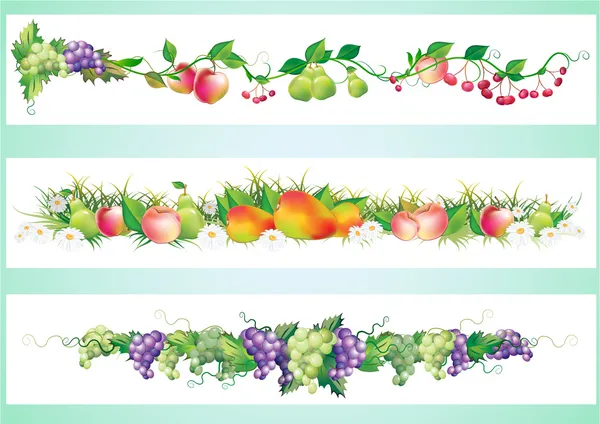 水果饮食边框 — 图库矢量图片