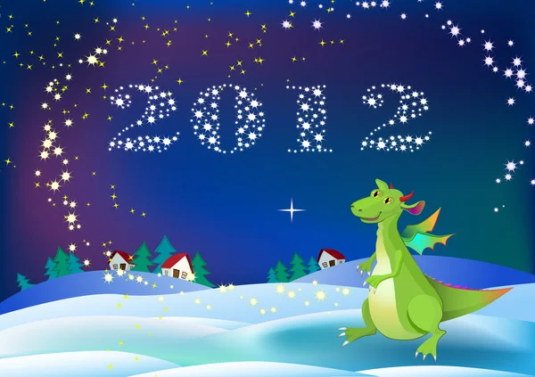 Dragon 2012 Nieuwjaar symbool — Stockvector