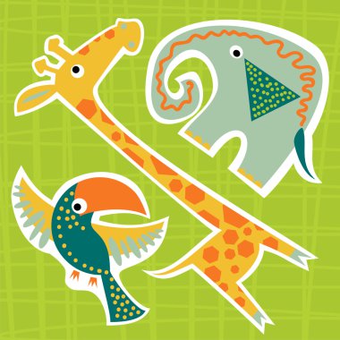 Sticker baby animals clipart