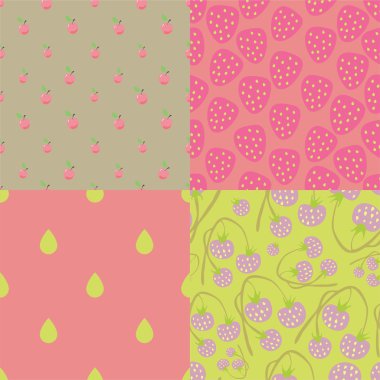 Pink berry seamless clipart