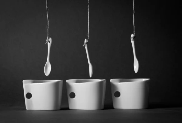 Cups and spoons — Stock Photo, Image