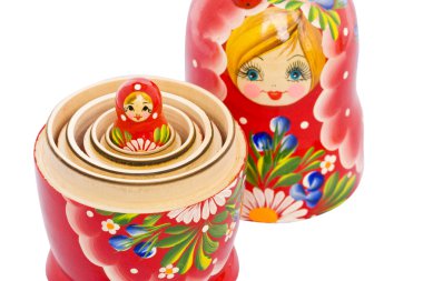 Small Matryoshka nested in the big one clipart