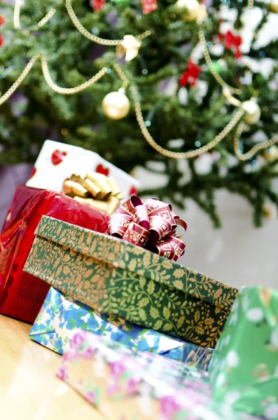 Few gifts at Christmas tree — Stock Photo, Image