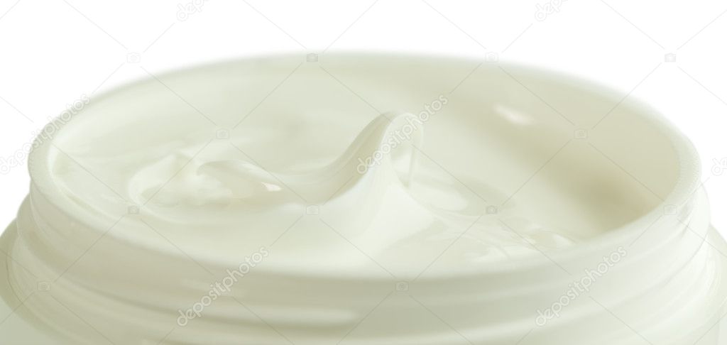 Jar of white cream