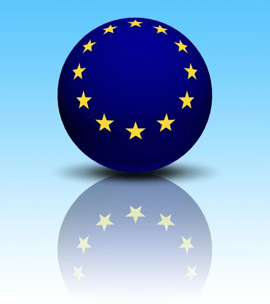 3D vlajka Evropské unie. — Stock fotografie