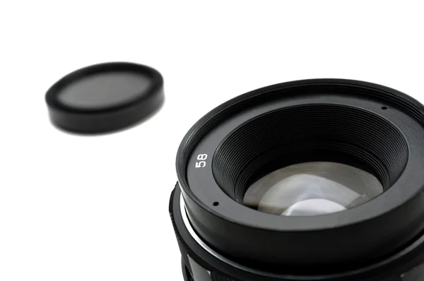 SLR Lens and Cap — Stock Photo, Image