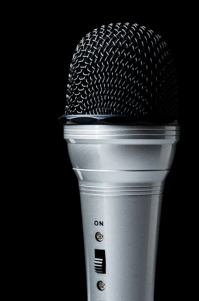 Microfone com botão ligado — Fotografia de Stock
