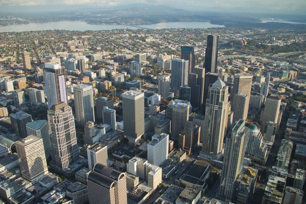 市中心西雅图-空中 — 图库照片