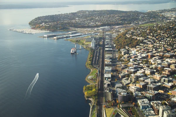 Queen Anne and Elliott Bay - Aerial — Stock Photo, Image