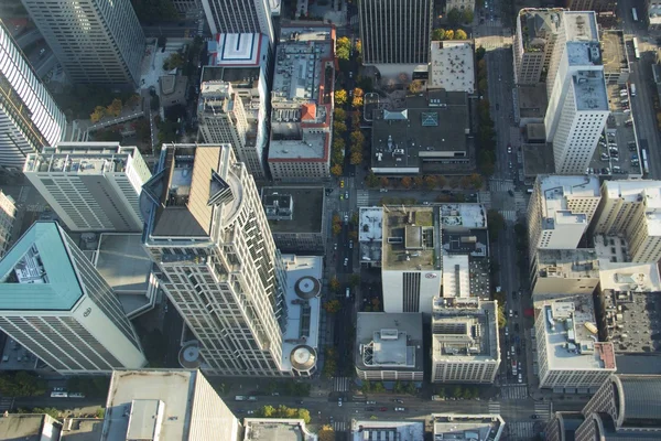 Building Rows in Downtown Seattle - Aerial — Stock Photo, Image