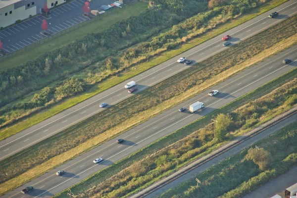Lanes on Highways - Aerial — стоковое фото