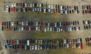 Car Parking Lot Aerial clipart