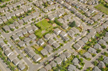 Aerial View of Neighborhood clipart