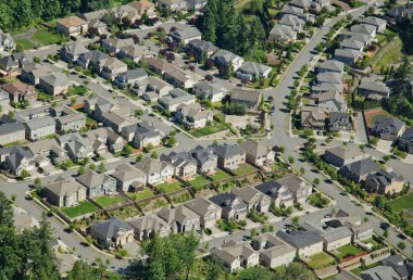 Houses on Hillside - Aerial clipart