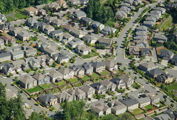 Houses on Hillside - Aerial — Stock Photo, Image