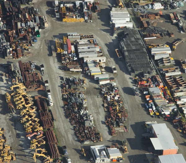 stock image Construction Equipment Rental Yard - Aerial