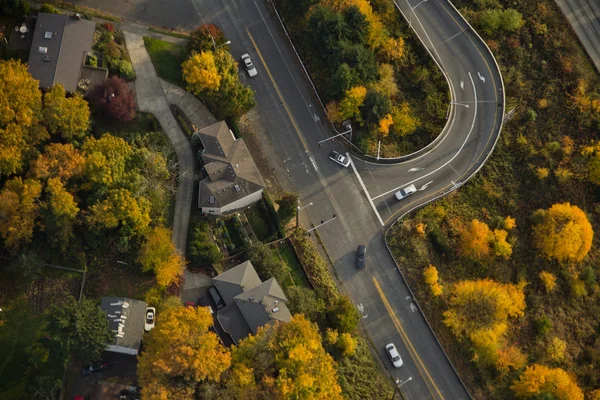 Autobahnauffahrt im Herbst — Stockfoto