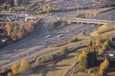 gün batımında Interstate Üstgeçit