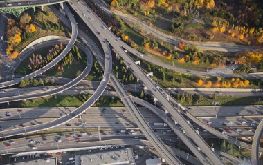 Interstate Overpass at Sunset clipart