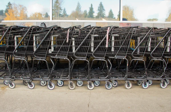 stock image Abstract Pattern of Shopping Carts at Supermarket