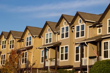 Row of Townhomes on Sunny Day clipart