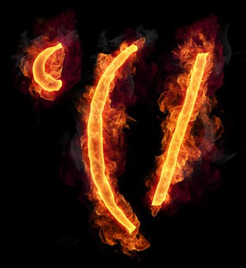 Fire alphabet symbols clipart