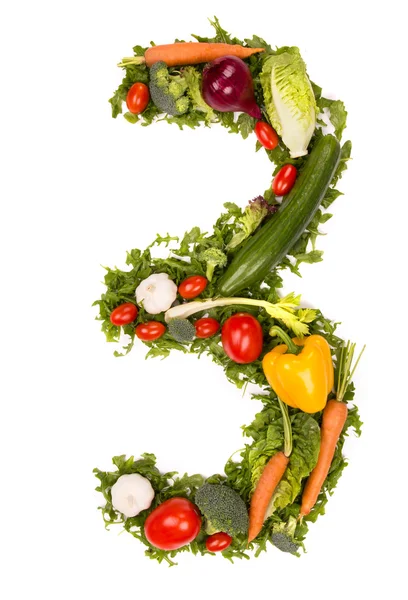 Numéro d'alphabet des légumes — Photo