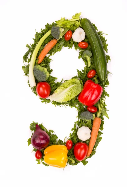 Número do alfabeto vegetal — Fotografia de Stock