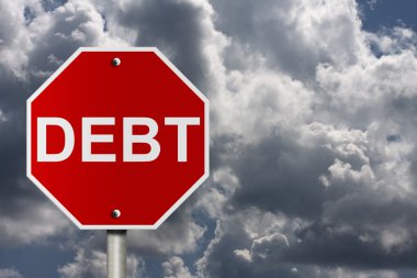 Stop getting into debt clipart