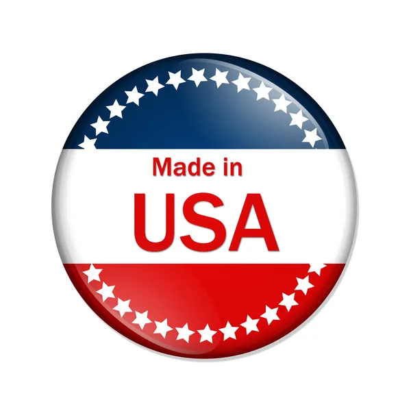 Кнопка Made in the USA — стоковое фото