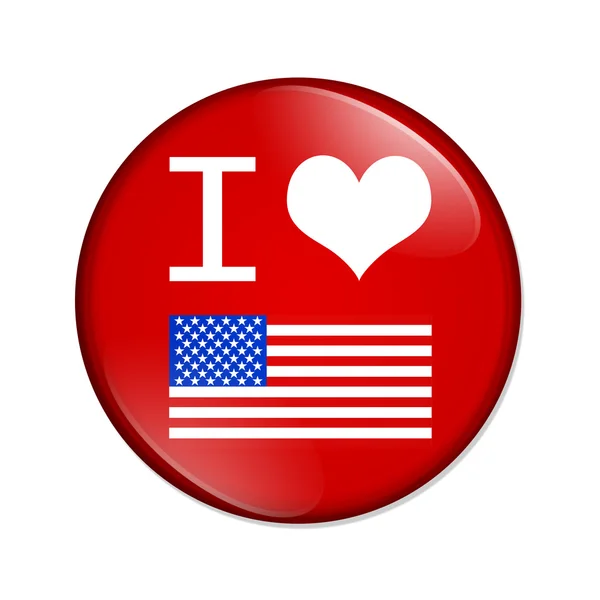 Eu amo o botão EUA — Fotografia de Stock