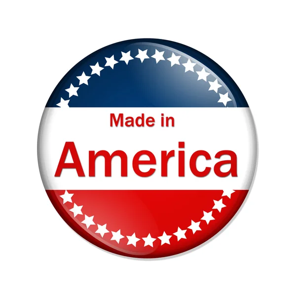 Hecho en el botón América — Foto de Stock