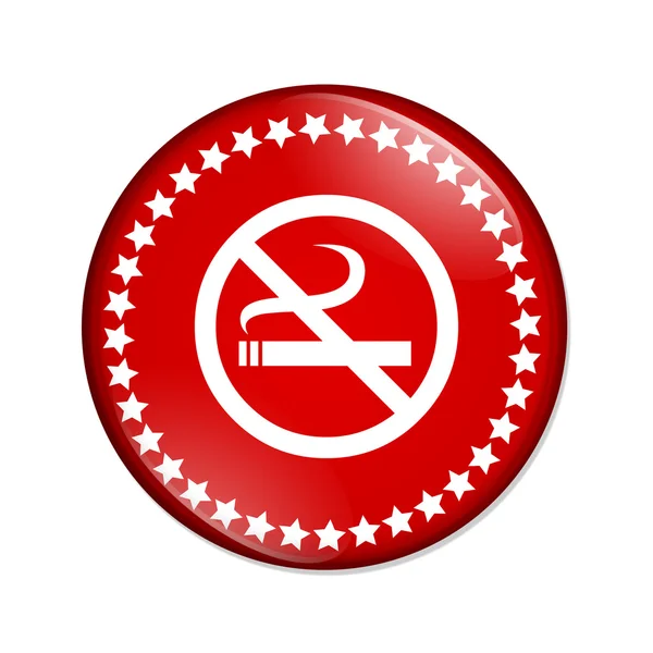 Žádné kouření tlačítko — Stock fotografie