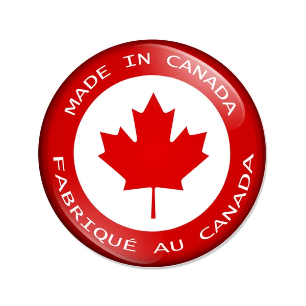 Feito no botão Canadá — Fotografia de Stock