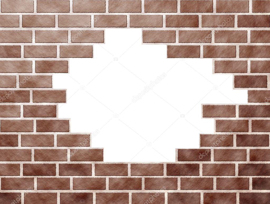 Brick wall pattern with missing bricks