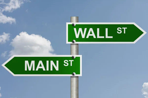 Wall Street und Hauptstraße — Stockfoto