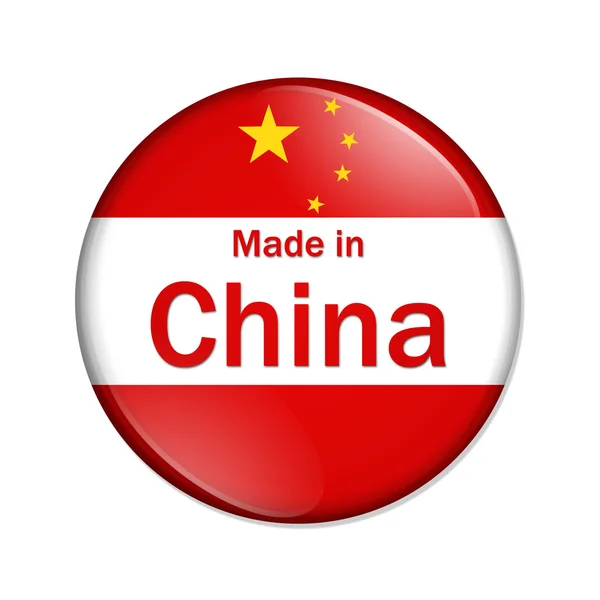 Feito no botão China — Fotografia de Stock