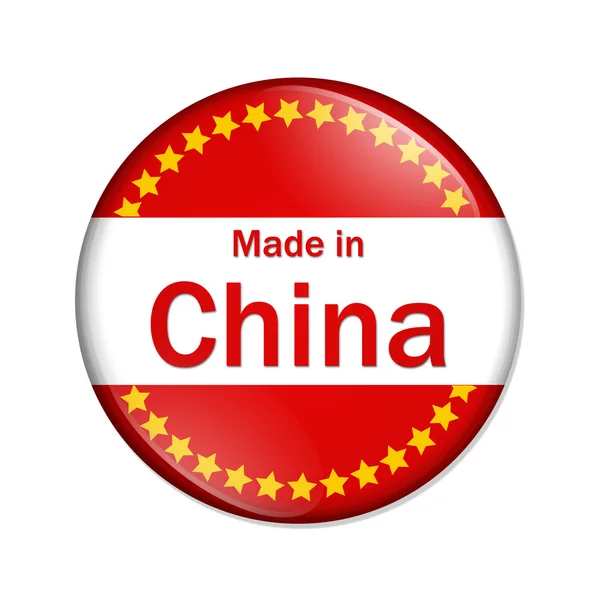 Gemaakt in china knop — Stockfoto