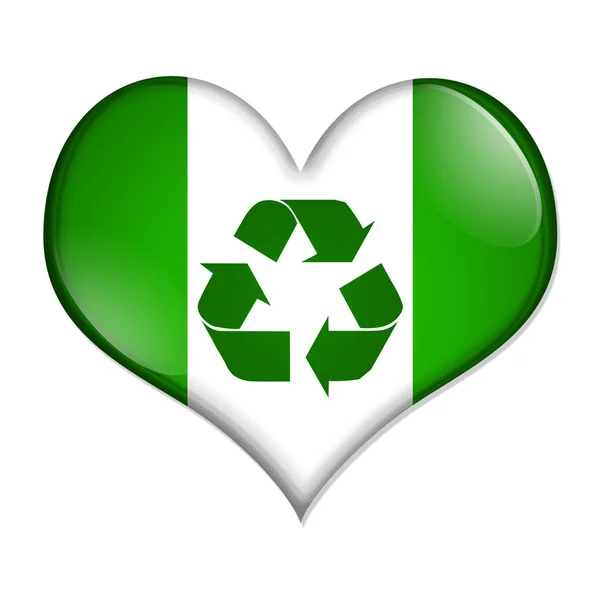 Amor botón de reciclaje — Foto de Stock