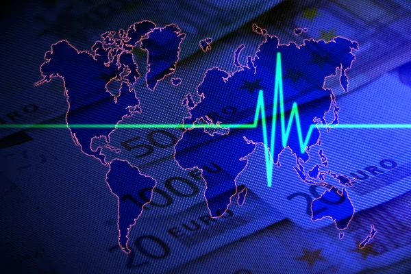 stock image Euro pulse on world