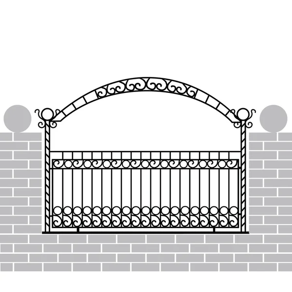 Железный забор с луком — стоковое фото